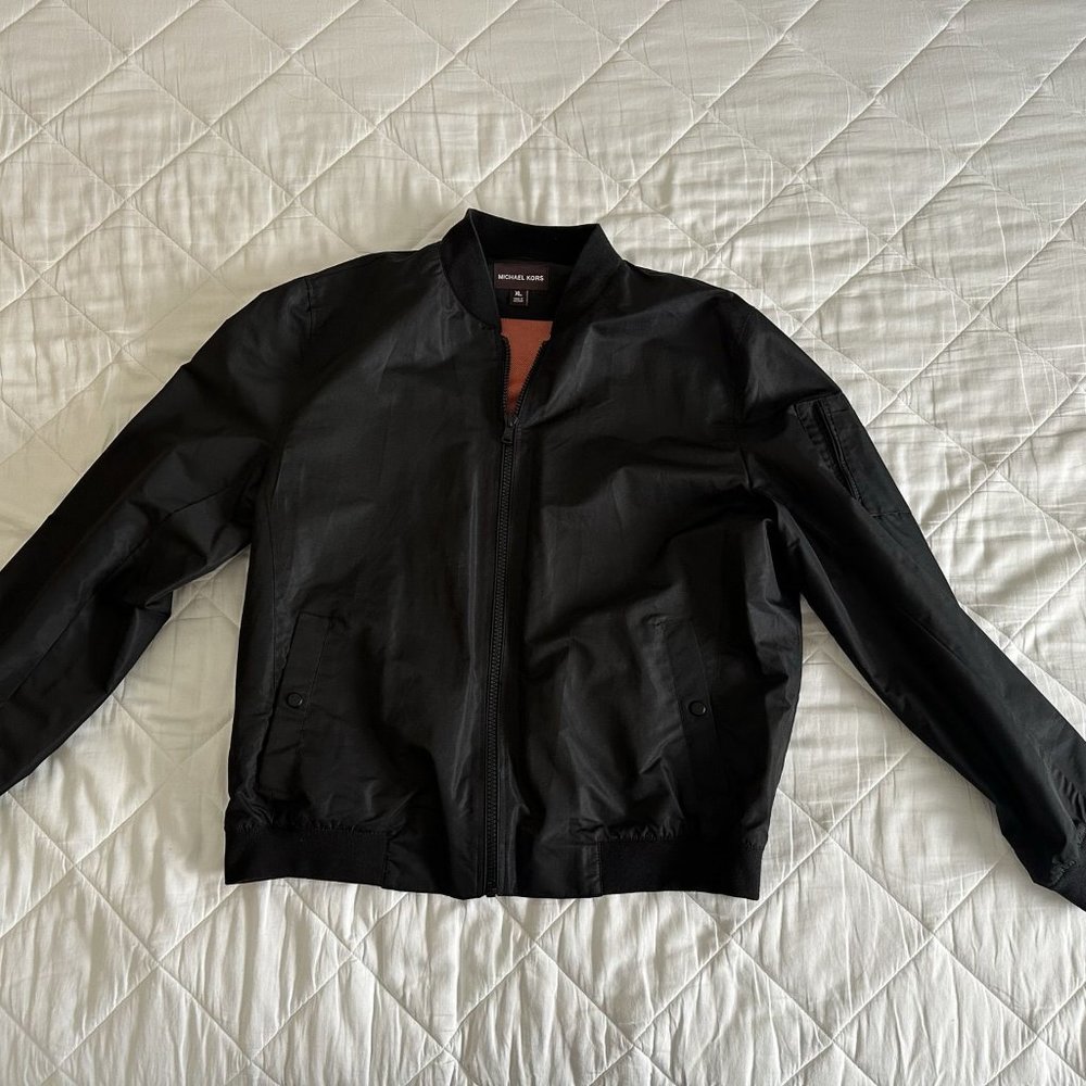 Michael Kors Woven Bomber Jacket